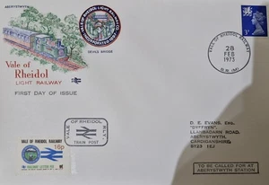 Vale of The Rheidol Light Railway Letter Fee, FDC 28 February 1973 - Picture 1 of 2