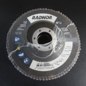Radnor Flap Disc 40 Grit Type 27 Zirconia Alumina 4-1/2" x 7/8" 64000908 - 10 PK - Picture 1 of 3