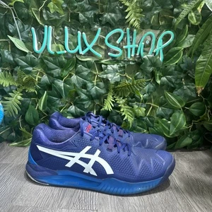 Asics Gel Resolution 8 Clay Tennis Shoes Mens Size 11.5 Blue Pickleball Sneakers - Picture 1 of 10