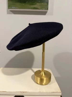 Vintage Black Beret 100% Wool Parisian French Hat Classic Style - Image 1 of 3