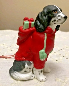 Vintage English Spaniel Hund Weihnachtsschmuck 1987 Gordon Fraser Cermanic - Bild 1 von 6