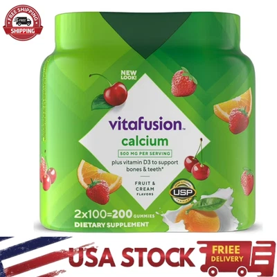 Vitafusion Calcio + D3 Gomitas 200 Ct - Suplemento de Apoyo Hueso y Diente Foto 1 de 4