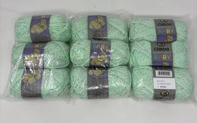 Caron Simply Soft Baby Yarn Neutral Pastel Misty Green Skeins 2 oz lot of 9 New - Image 1 of 3