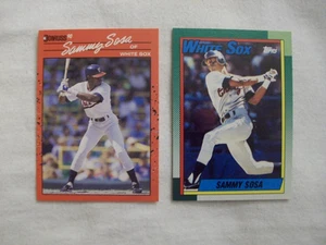 (2) DIFF SAMMY SOSA ROOKIE CARDS 1990 TOPPS # 692 & 1990 DONRUSS # 489 WHITE SOX - Picture 1 of 2