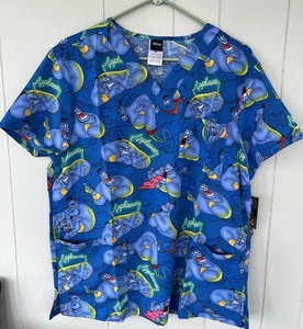 NWT Women’s Medium Disney Little Mermaid Genie Scrub Top - Picture 1 of 1