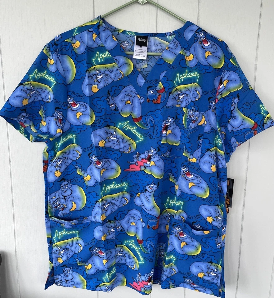 NWT Women’s Medium Disney Little Mermaid Genie Scrub Top - Image 1 of 1