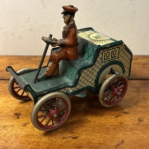 Antike BLECHLITHOGRAPHIE LEHMANN GYRO POWERED LOLO CAR aus den 1910er Jahren mit FAHRER selten - Bild 1 von 23