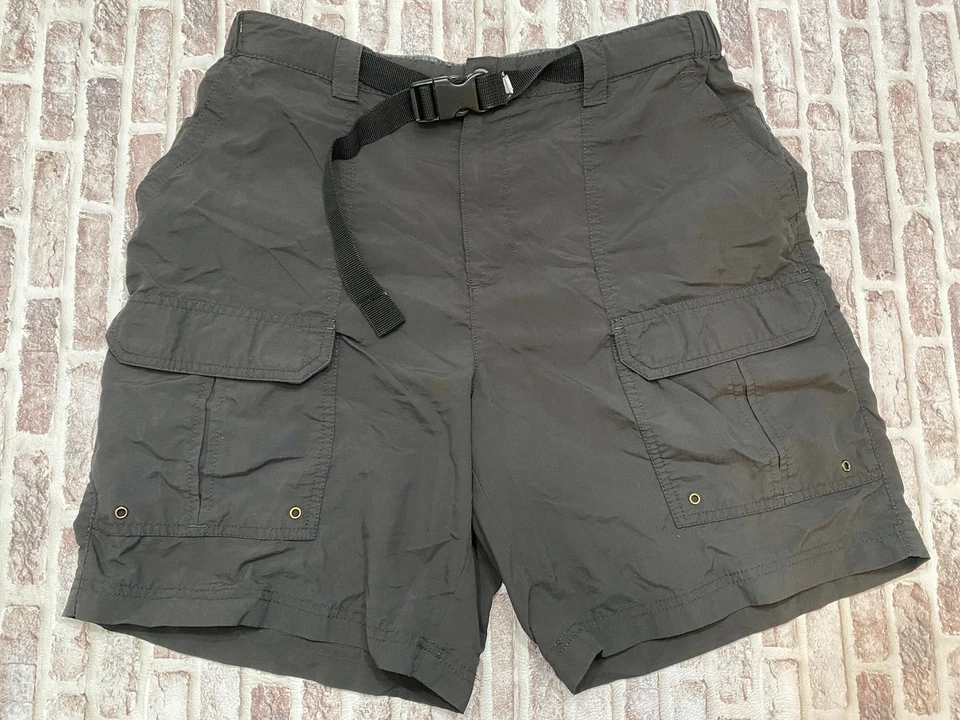 Croft & Barrow Belted Cargo Shorts Mens 34 8” Inseam Dark Gray 100% Nylon - Image 1 of 4