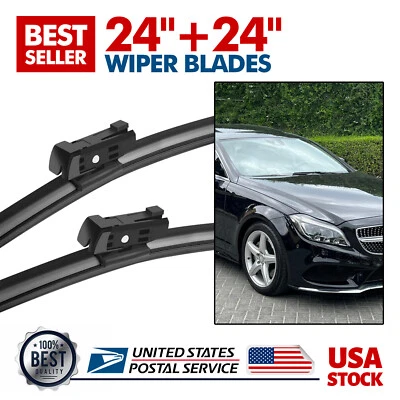 For Mercedes-Benz CLS400 2015 - 2016 Wiper Blades 24" & 24" Front Right & Left - Изображение 1 из 4
