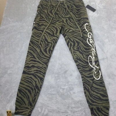 Pantalón de chándal Ed Hardy estampado de cebra logotipo de dragón para hombre talla mediana nuevo con etiquetas Foto 1 de 4