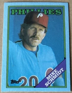 MIKE SCHMIDT HOF 1988 TOPPS BOX BOTTOM BLUE Card #O NM-MT Condition - Picture 1 of 2