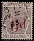 Gb Qv Sg162, 6D On 6D Lilac Plate 18, Fine Used. Cat £150. Cds Mk