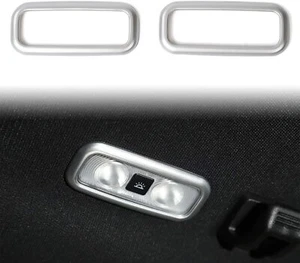 2x Rear Reading Light Lamp Cover Trim Decor Ring for Ford F150 2016-2019 Silver - Bild 1 von 7