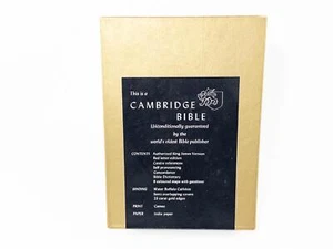 Vintage Cambridge Cameo Bible, KJV Black Calfskin 23 Carat Gold, 27XRL GB, Box - Picture 1 of 8
