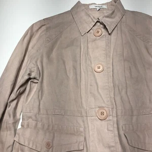 Yumi Mazao Jacket Juniors Size 1 Pink Front Snap Lightweight 100% Linen - Picture 1 of 12