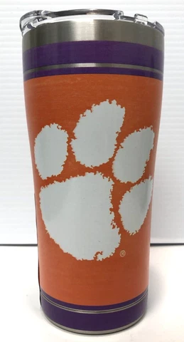 New Tervis 20oz Clemson Tigers SS Insulated Tumbler w/ Lid Cover