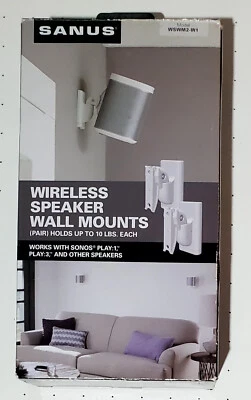 Sanus WSWM2-W1 Wireless speaker wall mount (pair) for Sonos Play & others - Image 1 of 3