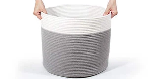 Waschekorb aus Baumwolle mit Griffen,Laundry Baskets,spielzeug(Grau-H40) - Bild 1 von 6