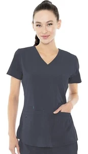Med Couture Energy Women's Racerback V-Neck Shirttail Scrub Top - Picture 1 of 11