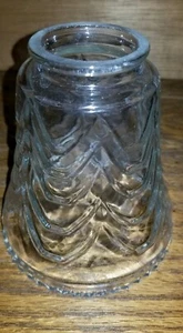 Vtg Draped Glass Lamp Shades 2 Straight Bell 2" Mount Replacement Pendant - Foto 1 di 12