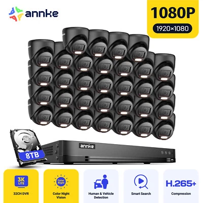 ANNKE 32CH 5MP DVR 1080P CCTV Security Camera System Outdoor Color Night Vision - Image 1 of 4