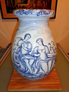 GRANDE VASO Ceramiche Albisola BERTOLOTTO porta ombrelli -coppia putto castello  - Imagen 1 de 8