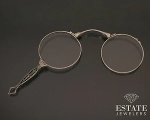 Antique Edwardian Sterling Silver Bar Lorgnette Eyeglasses 19.8g i15311 - Picture 1 of 4