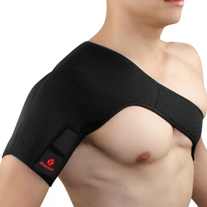 Kuangmi Single Shoulder Support Back Brace Strap Injury Arthritis Pain Belt Pad - Picture 1 of 6