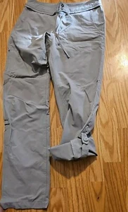 Mountain Hardware Women 8/40 Gray Hiking Pants. Roll Tab Legs. Stains - Picture 1 of 9