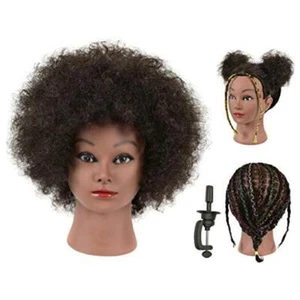 Kinky Curly Real 100% Human Hair Mannequin Head with Table Curly Kinky Natural - Picture 1 of 7