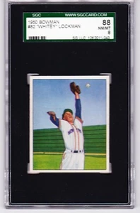WHITEY LOCKMAN  1950 BOWMAN HIGH # CARD #82 SGC GRADED NM/MT 8, WELL CENTERED - Picture 1 of 2