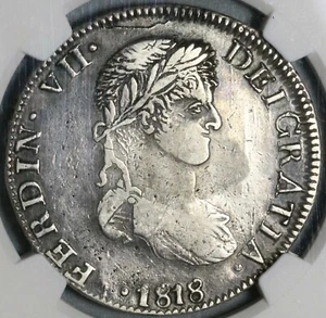 1818-Zs NGC VF 25 Mexico 8 Reales War Zacatecas Ferdinand VII PQ Coin (21072502C - Picture 1 of 6