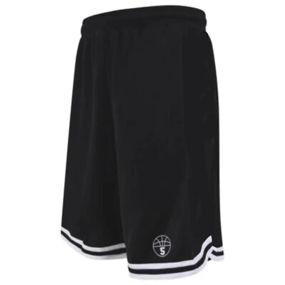 Mens Basketball Shorts with pockets ~ Size S to 5XL, Black/Black Starting 5 - Image 1 of 2