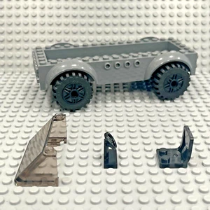 Lego Car Frame Vehicle Base Dark Bluish Gray (68446) +Seat + Steering+Windshield - Picture 1 of 2