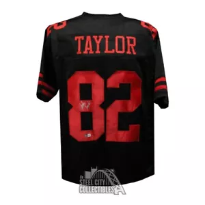 John Taylor Autographed San Francisco Custom Black Football Jersey - BAS - Picture 1 of 1