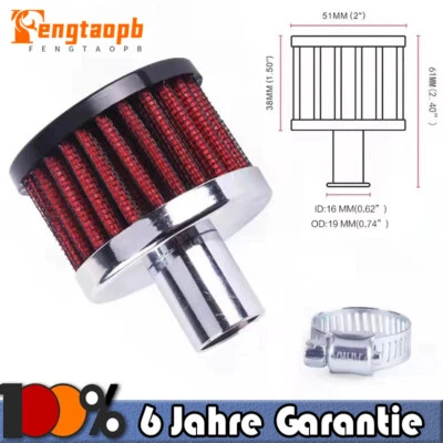 Mini Sport Luftfilter Kurbelwellengehäuse Entlüftungsfilter Motorentlüftung 16mm - Bild 1 von 4