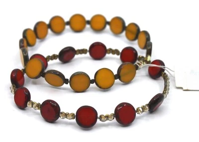 Pulseras brazaletes de cristal de Swarovski con cuentas rojas y amarillas por 2 susurros de temporada Foto 1 de 4