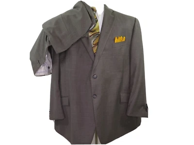 Bespoke Joe Joseph Abboud Pure Wool Green Two Piece Mens Suit 52x25 52 S Big Man - Image 1 of 4
