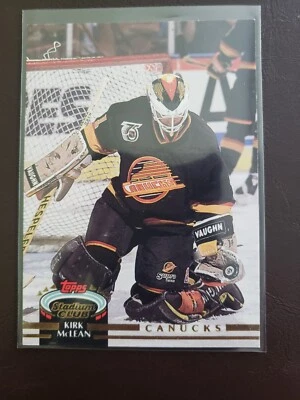 1992-93 Kirk McLean Topps Stadium Club Hockey Vancouver Canucks - Image 1 of 2