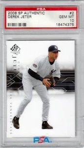 DEREK JETER 2008 Upper Deck SP Authentic #2 PSA 10 GEM MINT - YANKEES - Picture 1 of 2