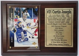 Placa de tarjeta de hockey St. Louis Blues Curtis Joseph - Imagen 1 de 1