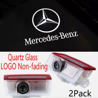 2X HD No Drill Door LED Projector Courtesy Shadow Lights For Mercedes A/B/E/ML C - Image 1 of 3