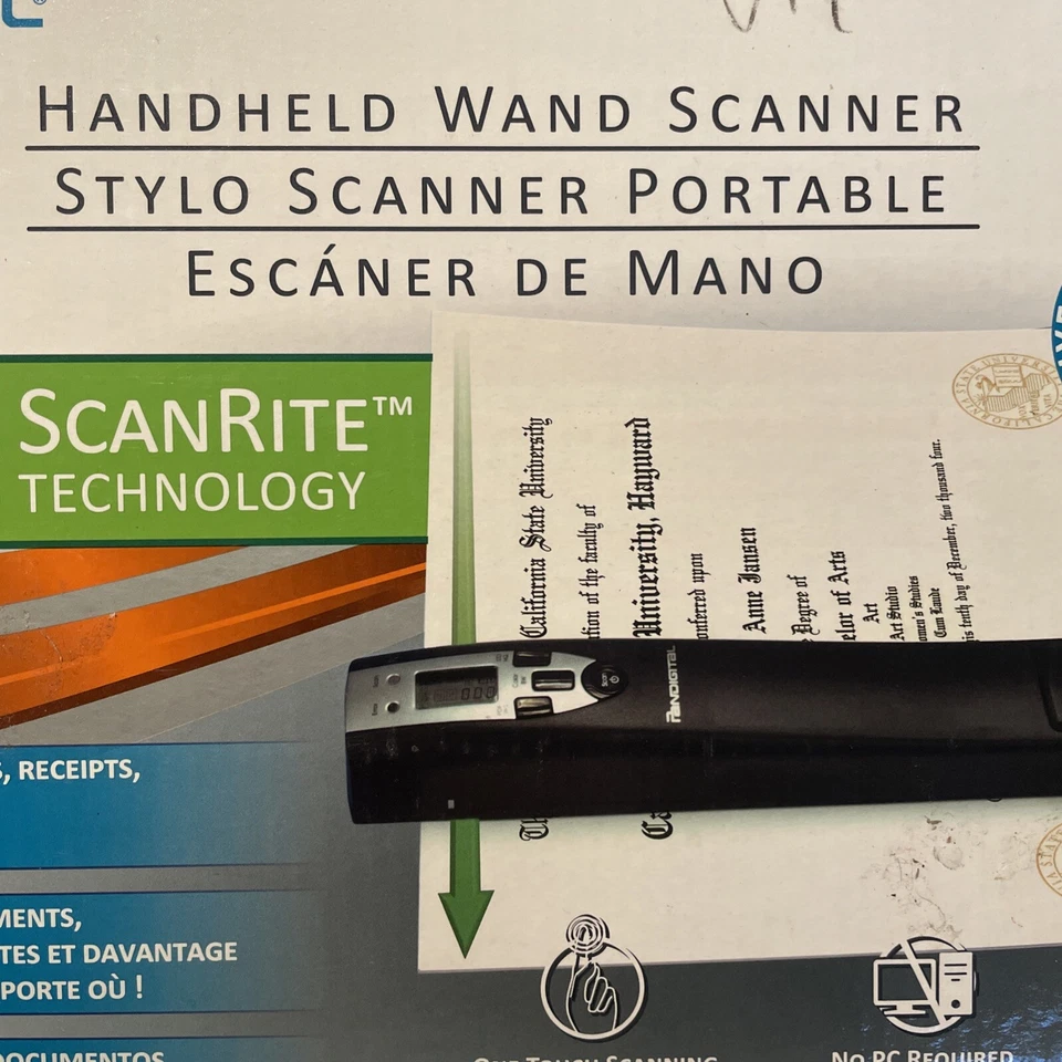 Pandigital Handheld Blue Wand Scanner - Complete With Cables & Install Disk - Image 1 of 4