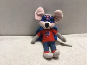 2014 Chuck E Cheese Mascot Mask & Cape Superhero Plush Stuffed Animal Mouse 11" - Picture 1 of 6