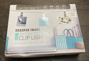 Sharper Image Battery Powered 16 Clip Lights 15' Cord Length LED NIB - Picture 1 of 5