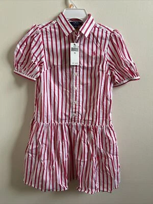 Polo Ralph Lauren Big Girls Dress Pink White Size 12 - Image 1 of 4