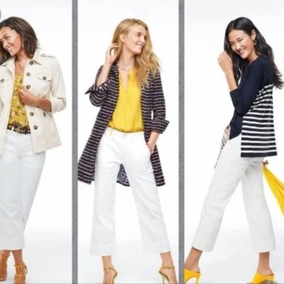 Cabi Women's Size 2 Ivory Lido Crop Jeans, Style #5690 - Image 1 of 4