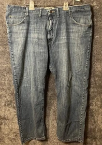 Jeans Wrangler Auténticos Para Hombre 42x28 Azul Calce Relajado Pierna Recta Elastizados Denim - Imagen 1 de 5