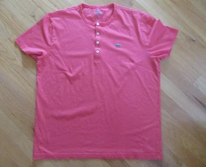 Lacoste Pima Cotton Henley T- Shirt Men’s in Coral  Lightweight Sz 7, XXL - Bild 1 von 5