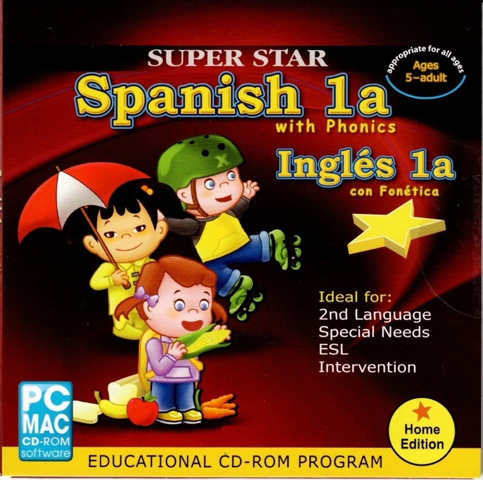 Super Star Spanish With Phonics Pc New XP ESL English 2nd Language 5 to Adult - Image 1 of 2